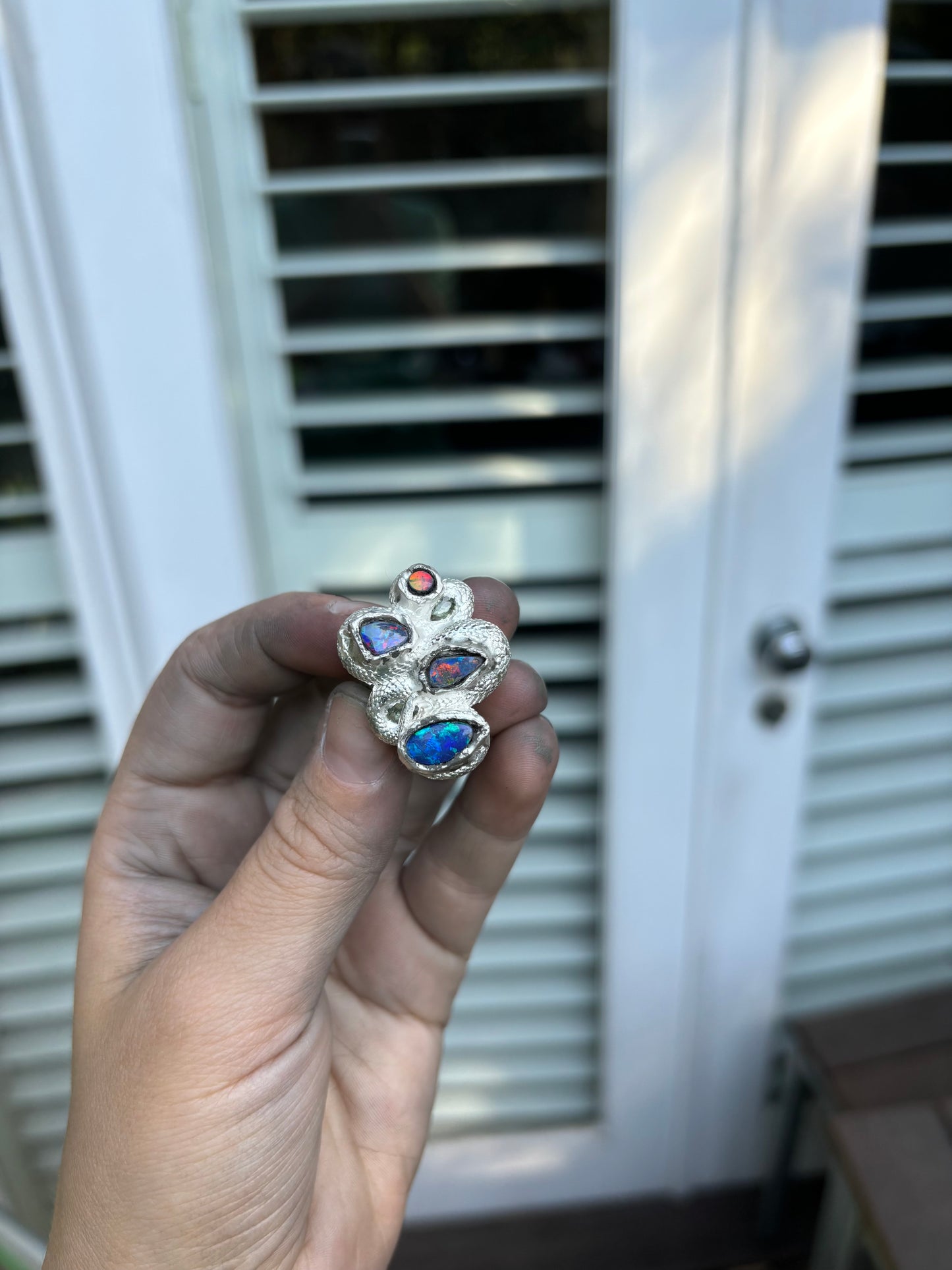 Opal Galore 'frog in the belly' Snake Ring