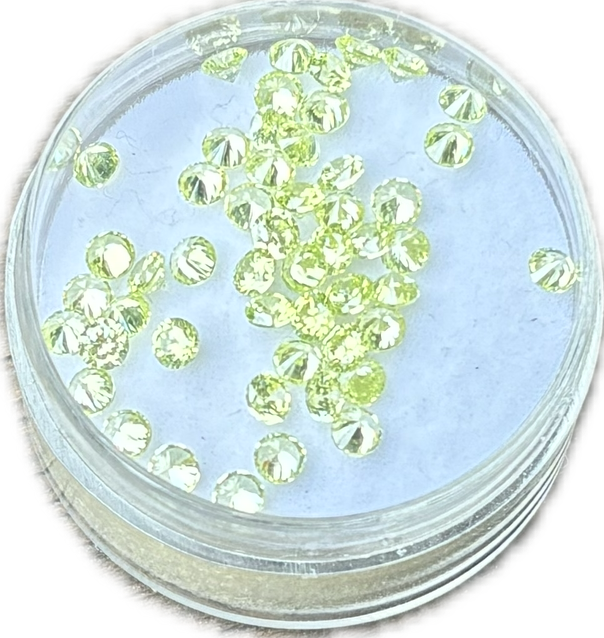 Apple Green Round Cut Lab Stones 2.5mm (pack of 10)