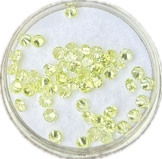 Apple Green Round Cut Lab Stones 2.5mm (pack of 10)