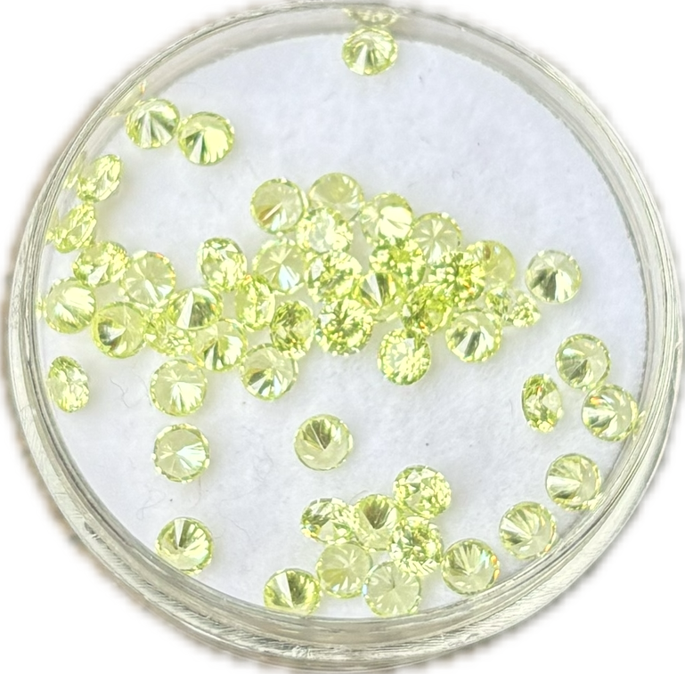 Apple Green Round Cut Lab Stones 2.5mm (pack of 10)