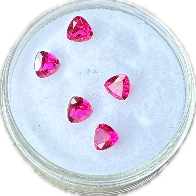 Lab Corundum Ruby Trillion Hot Pink (pack of 5)