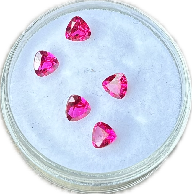 Lab Corundum Ruby Trillion Hot Pink (pack of 5)