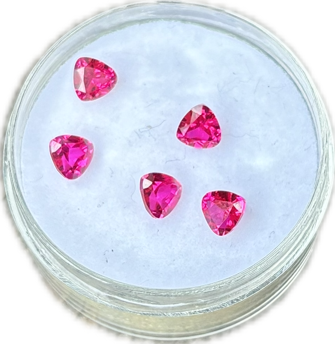 Lab Corundum Ruby Trillion Hot Pink (pack of 5)