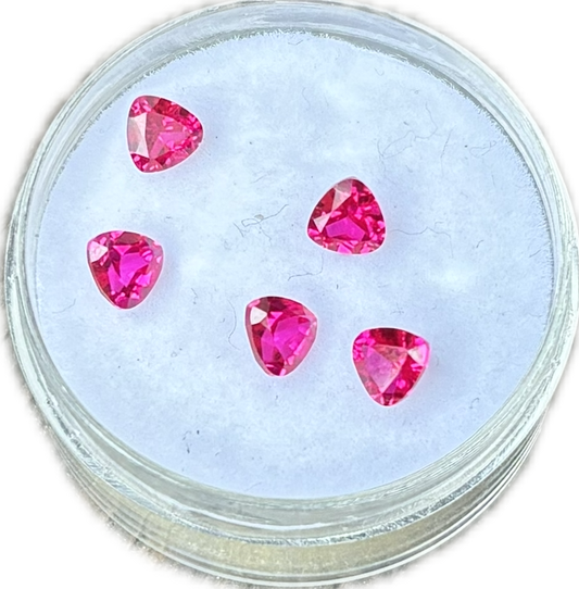 Lab Corundum Ruby Trillion Hot Pink (pack of 5)