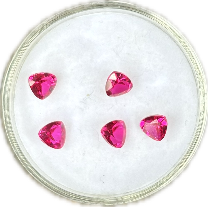 Lab Corundum Ruby Trillion Hot Pink (pack of 5)