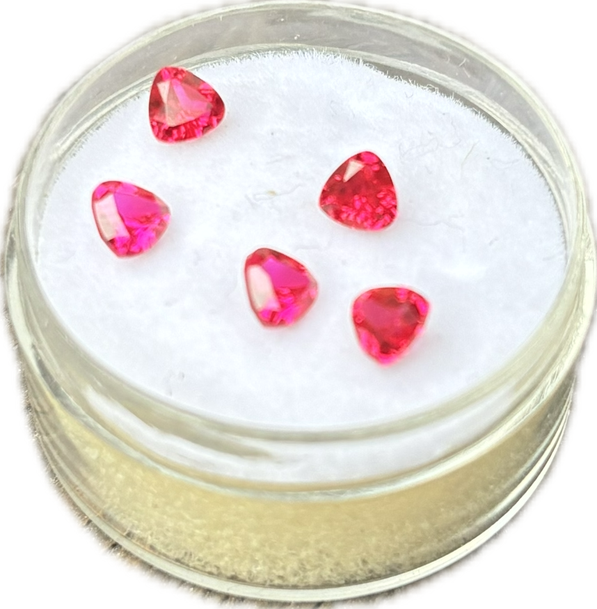 Lab Corundum Ruby Trillion Hot Pink (pack of 5)