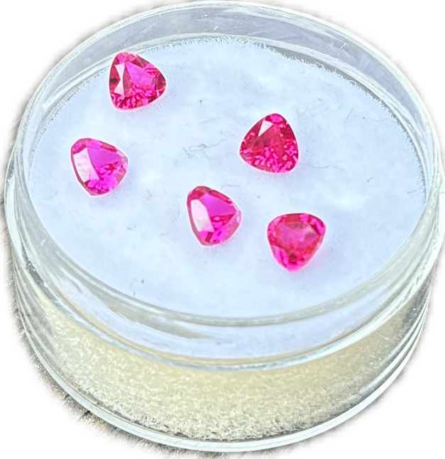 Lab Corundum Ruby Trillion Hot Pink (pack of 5)