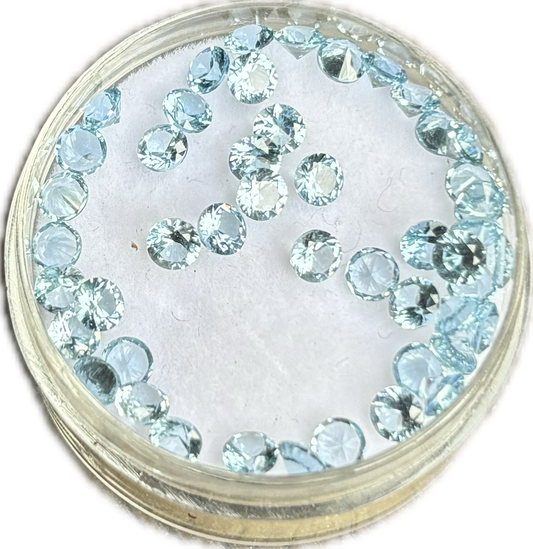 Faded Blue Lab Spinel Round 3mm (pack of 5)