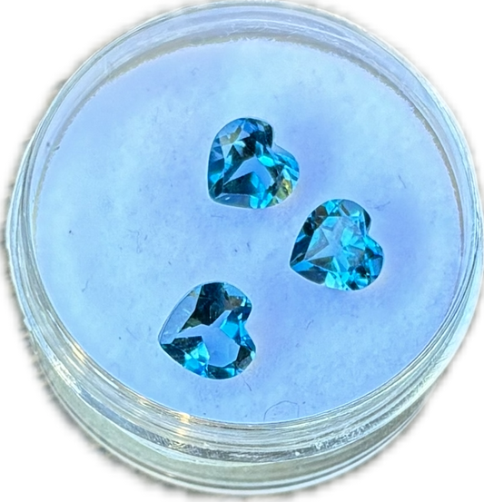 Natural London Blue Topaz Heart 6mm