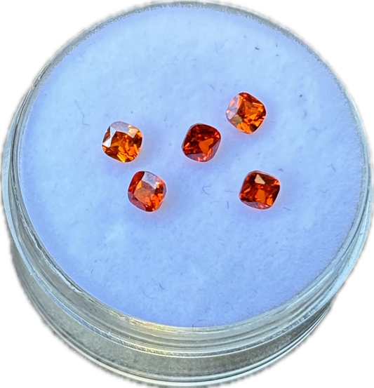 Fiery Orange Cushion Cut (pack of 5)