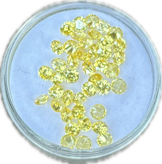 Rich Golden-Yellow Round Cut Lab 3mm (pack of 10)