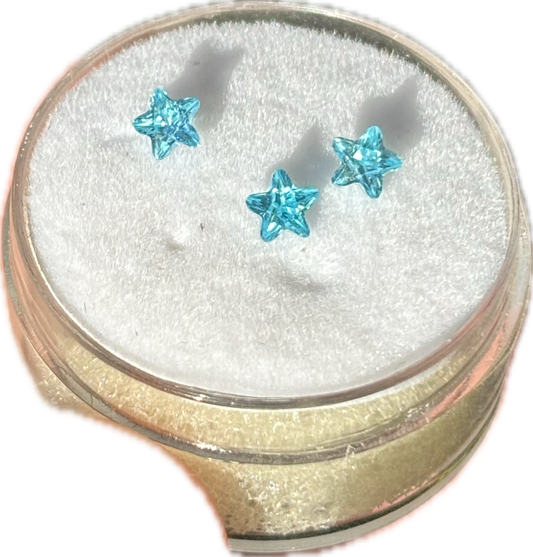 Aquamarine Stars (pack of 3)