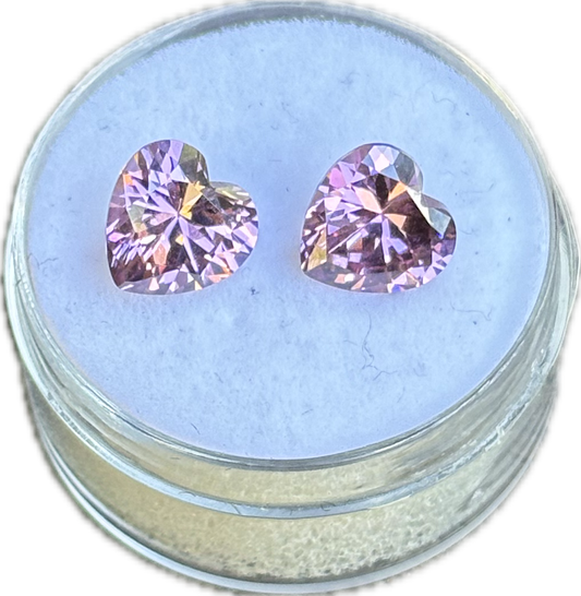 Large Faded Pink Rhodolite Hearts (pack of 2)