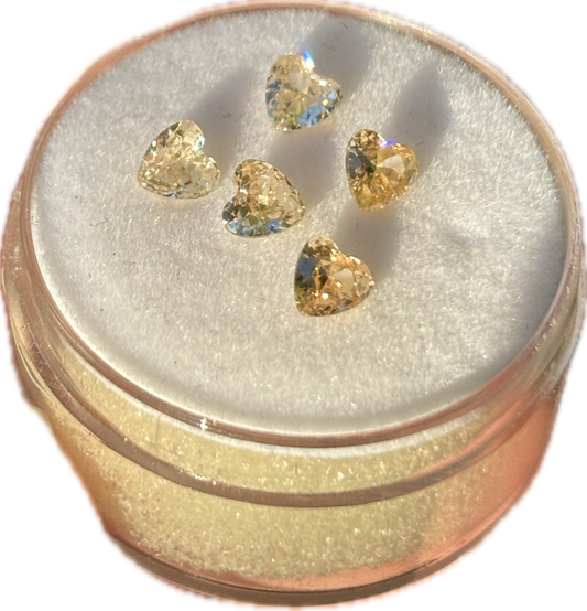 Small Golden Champagne Hearts (pack of 5)