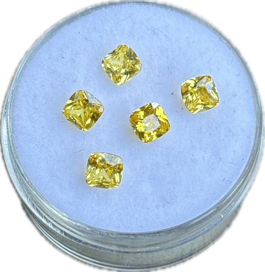 Golden Yellow Cushion Cut (pack of 5)